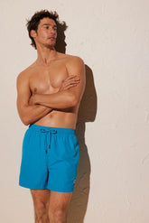 Fato de banho meia perna azul detalhe bolso - Rarassocks